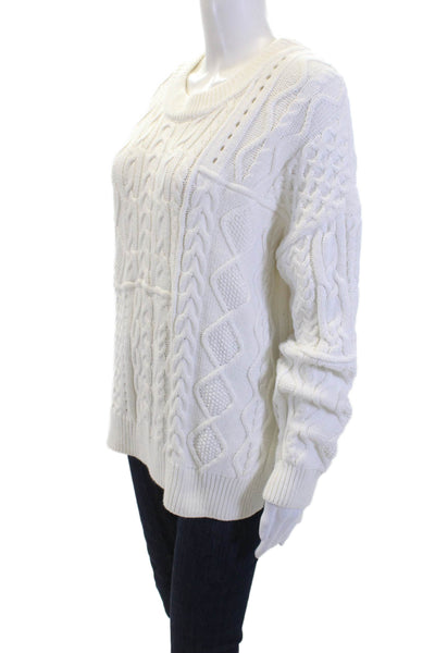 Pilcro and the Letterpress Anthropologie Womens Cotton Knit Sweater White Size S
