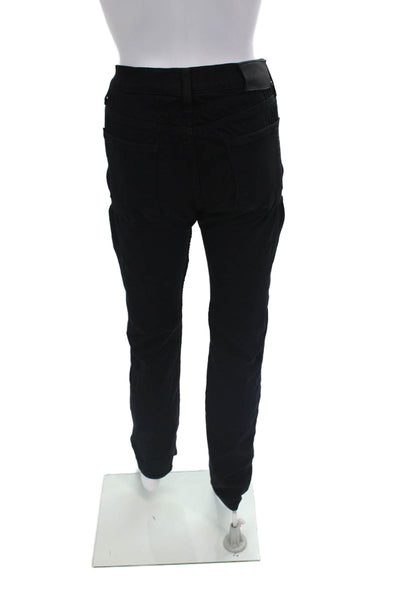 Paige Women's High Waist Five Pocket Straight Leg Jean Pants Black Size 28
