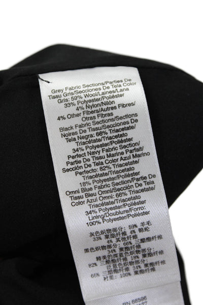 DKNY Womens Wool Colorblock Round Neck Sleeveless Zip Up Dress Gray Size M