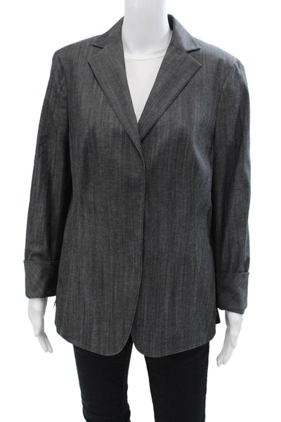 Akris Women's Collared Long Sleeves Unlined Basic Jacket Black Size 12