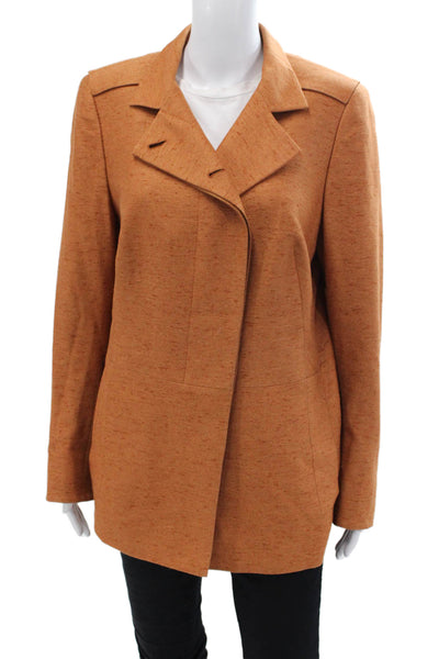 Akris Women's Long Sleeves Lined Three Button Blazer Burnt Orange Size 12