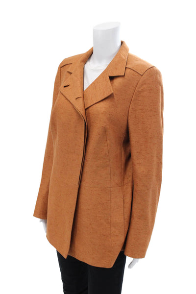 Akris Women's Long Sleeves Lined Three Button Blazer Burnt Orange Size 12