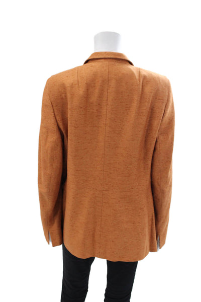 Akris Women's Long Sleeves Lined Three Button Blazer Burnt Orange Size 12