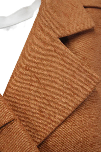 Akris Women's Long Sleeves Lined Three Button Blazer Burnt Orange Size 12