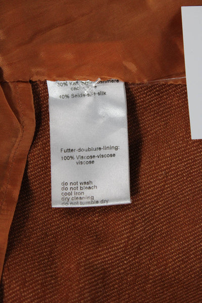 Akris Women's Long Sleeves Lined Three Button Blazer Burnt Orange Size 12