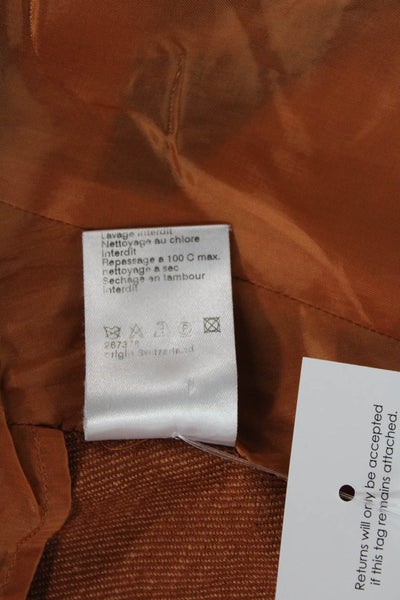 Akris Women's Long Sleeves Lined Three Button Blazer Burnt Orange Size 12