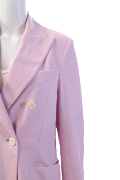Circolo Womens Double Breasted Long Sleeve Unlined Blazer Light Pink Size 36