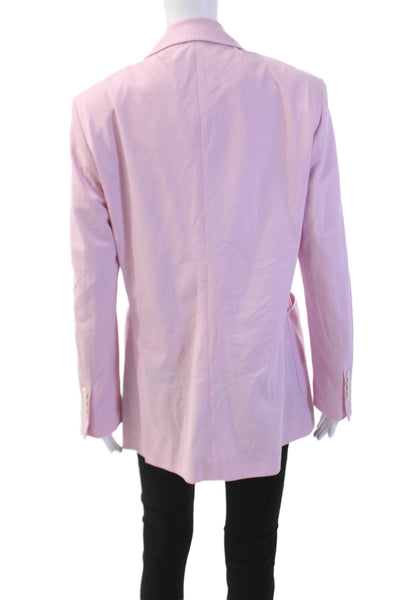 Circolo Womens Double Breasted Long Sleeve Unlined Blazer Light Pink Size 36