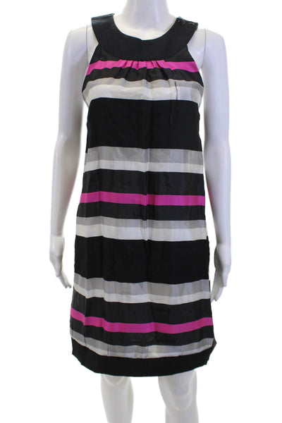 Sonia Sonia Rykiel Womens Scoop Neck Striped Pockets Dress Black Combo Size S