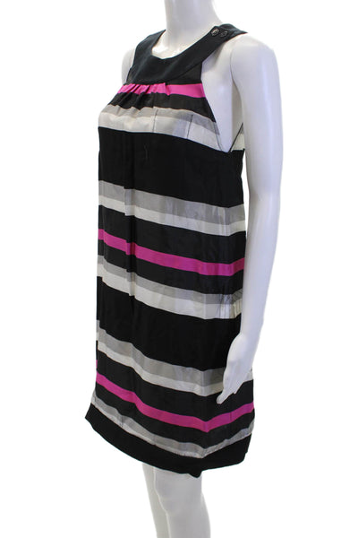 Sonia Sonia Rykiel Womens Scoop Neck Striped Pockets Dress Black Combo Size S