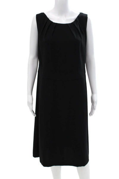 Rena Lange Women's Scoop Neck Sleeveless A-Line Mini Dress Black Size 14