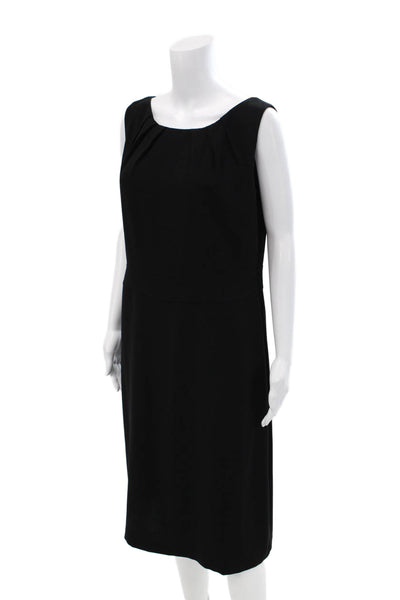 Rena Lange Women's Scoop Neck Sleeveless A-Line Mini Dress Black Size 14