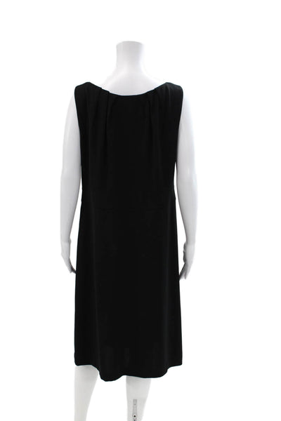 Rena Lange Women's Scoop Neck Sleeveless A-Line Mini Dress Black Size 14