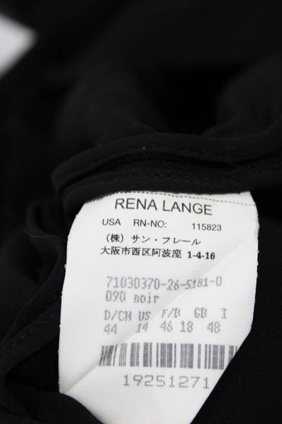 Rena Lange Women's Scoop Neck Sleeveless A-Line Mini Dress Black Size 14