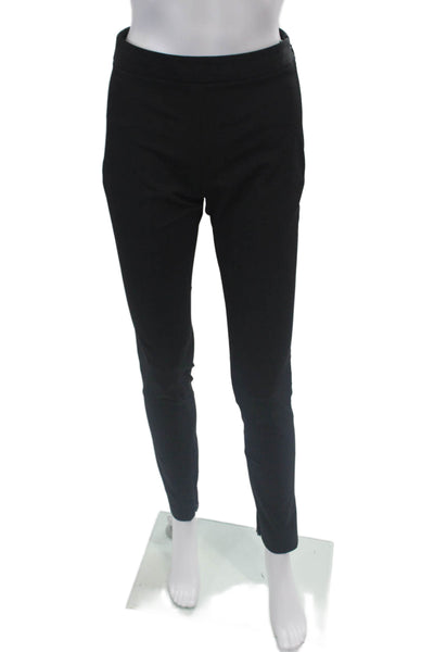 Theory Womens Side Zippered Skinny Leg Ankle Zip Detail Pants Solid Black Size 2