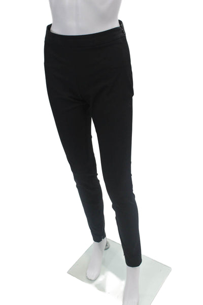 Theory Womens Side Zippered Skinny Leg Ankle Zip Detail Pants Solid Black Size 2
