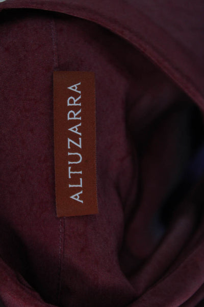 Altuzarra Womens Button Front Collared Silk Ombre Shirt Purple Red Size IT 40