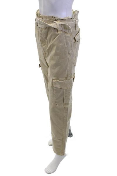 Frame Womens Cotton Straight Leg Zip Button Casual Pants Khaki Size EUR 25