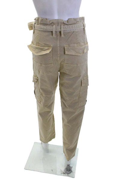 Frame Womens Cotton Straight Leg Zip Button Casual Pants Khaki Size EUR 25