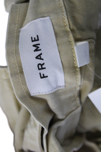 Frame Womens Cotton Straight Leg Zip Button Casual Pants Khaki Size EUR 25