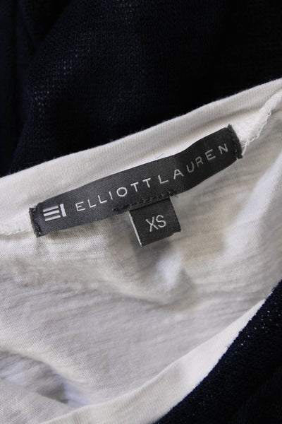 Elliott Lauren Womens Long Sleeves Crew Neck Sweater Navy Blue Size Extra Small