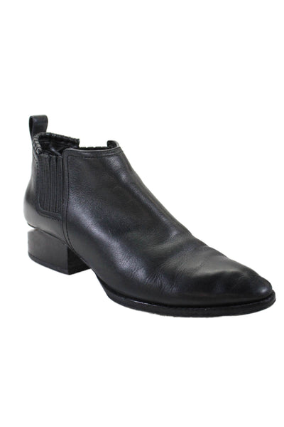 Alexander Wang Womens Leather Stretch Inset Ankle Boots Black Size 40 10