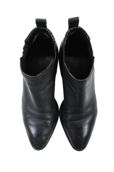 Alexander Wang Womens Leather Stretch Inset Ankle Boots Black Size 40 10