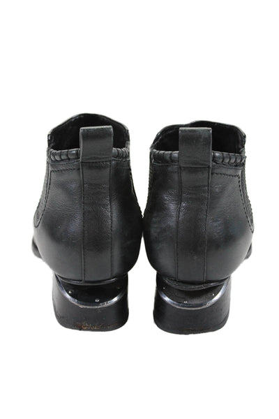 Alexander Wang Womens Leather Stretch Inset Ankle Boots Black Size 40 10