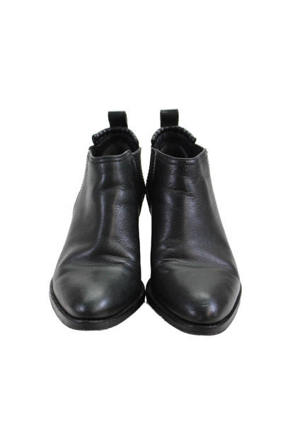 Alexander Wang Womens Leather Stretch Inset Pull On Ankle Boots Black Size 36 6