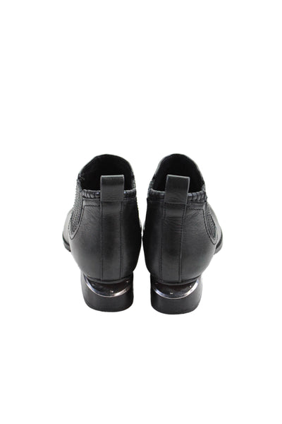 Alexander Wang Womens Leather Stretch Inset Pull On Ankle Boots Black Size 36 6