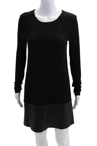Clover Canyon Womens Long Sleeve Round Neck Floral Print Dress Black Size M