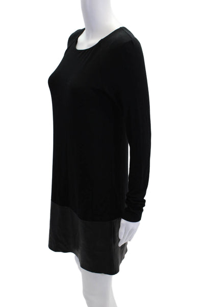 Clover Canyon Womens Long Sleeve Round Neck Floral Print Dress Black Size M