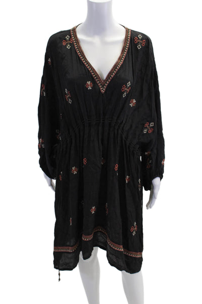Twelfth Street by Cynthia Vincent Womens V-Neck Mini Dress Black Size L