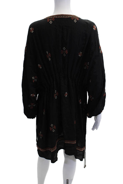 Twelfth Street by Cynthia Vincent Womens V-Neck Mini Dress Black Size L