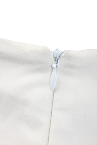Gunex Womens Cotton Tapered Leg Zipped Cropped Dress Pants White Size 10
