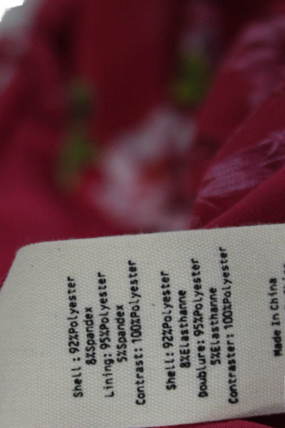 L'Agence Womens Rouched Sweetheart Neckline Floral Mini Dress Pink Size XS