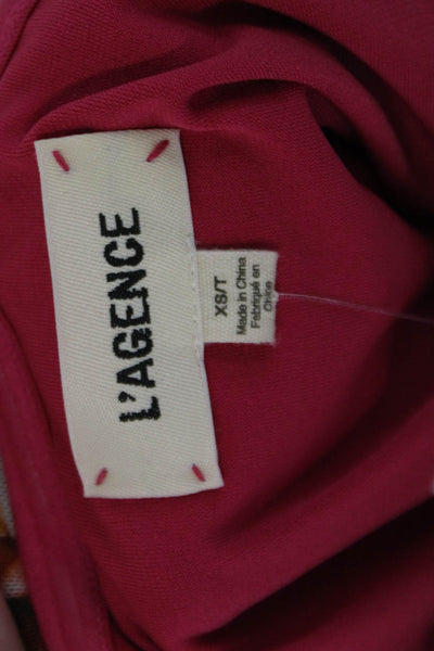 L'Agence Womens Rouched Sweetheart Neckline Floral Mini Dress Pink Size XS