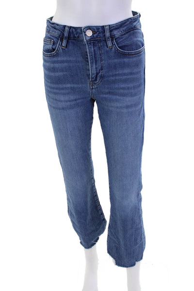 Frame Womens Medium Wash High Rise Crop Mini Bootcut Jeans Blue Size 28