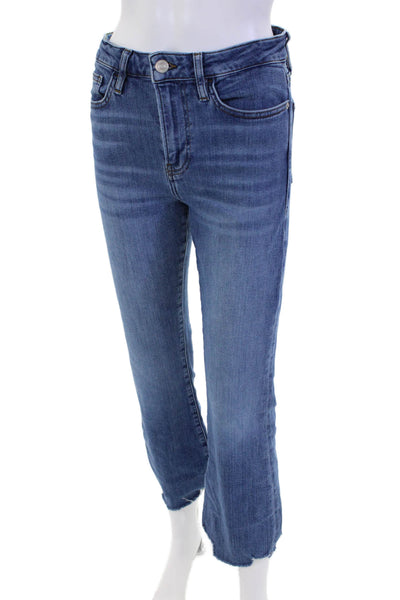 Frame Womens Medium Wash High Rise Crop Mini Bootcut Jeans Blue Size 28