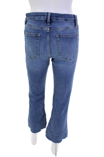 Frame Womens Medium Wash High Rise Crop Mini Bootcut Jeans Blue Size 28