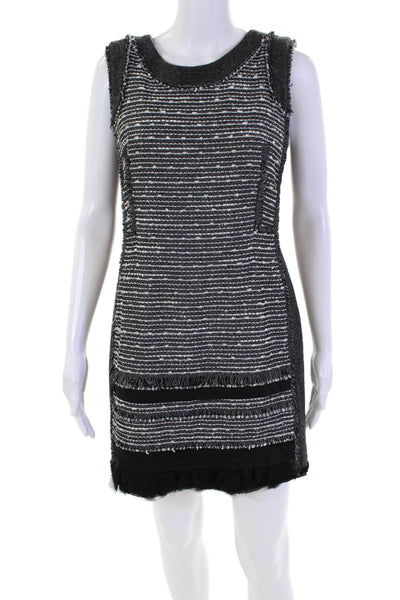 Hanii Y Womens Woven Sequined Front Sleeveless Dress Black White Size EUR 42