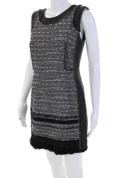 Hanii Y Womens Woven Sequined Front Sleeveless Dress Black White Size EUR 42