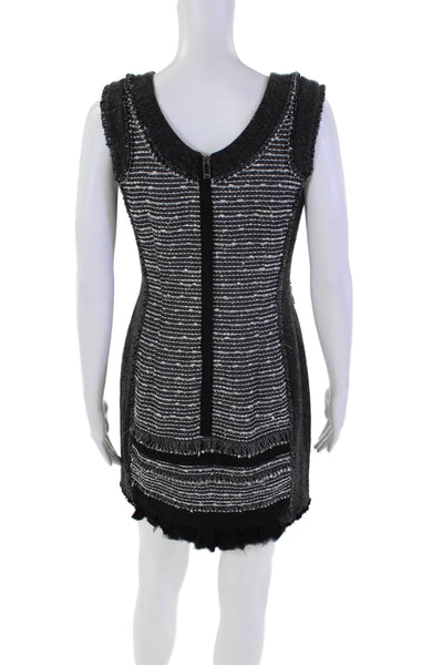 Hanii Y Womens Woven Sequined Front Sleeveless Dress Black White Size EUR 42