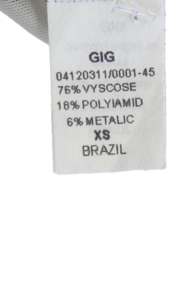 Gig Womens Round Neck Sleeveless Fit Flare Mini Sparkle Mini Dress Beige Size XS