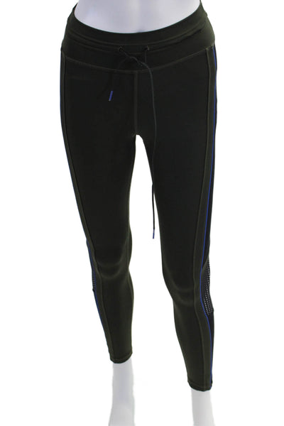 The Upside Womens High Rise Drawstring Waist Leggings Forest Green Size 2XS