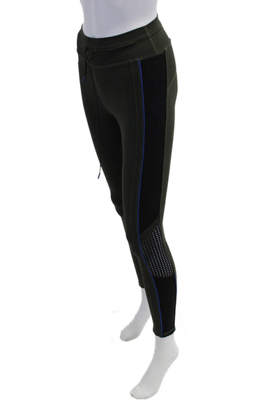 The Upside Womens High Rise Drawstring Waist Leggings Forest Green Size 2XS