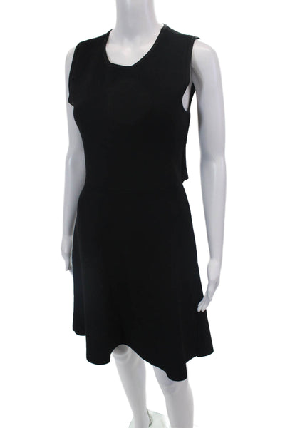 A.L.C. Womens Sleeveless Cut Out Back Mid Calf A Line Dress Black Size Small