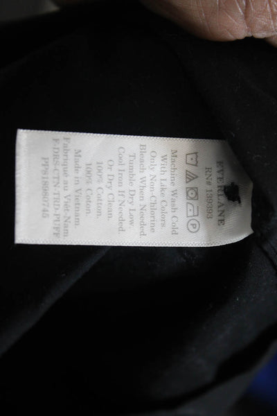 Everlane Womens Short Sleeve Scoop Neck Knee Length Shift Dress Black Size 4