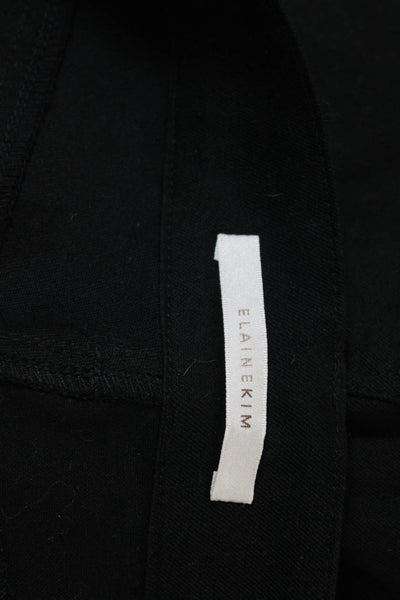 Elaine Kim Womens Zipper Fly Mid Rise Slim Cut Trouser Pants Black Size 25