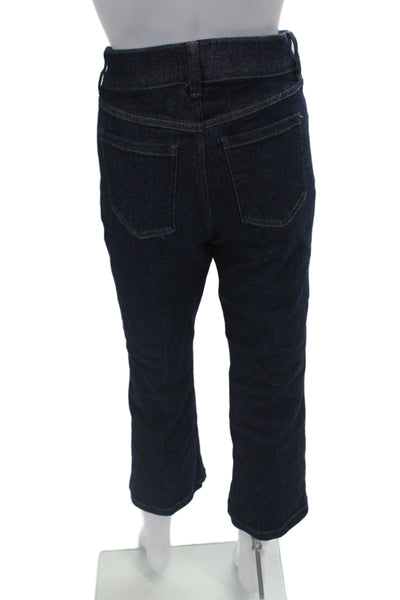 Spanx Womens Elastic Waistband Dark Wash Flare Leg Jeans Blue Denim Size Medium